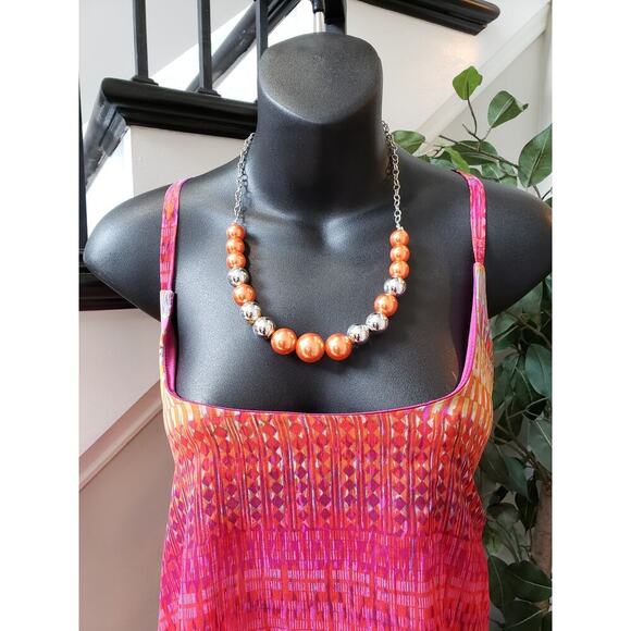 Faded Glory Long Maxi Dress Women's XL Multicolor Cinch Waist Adjustable Strap - Picture 5 of 12